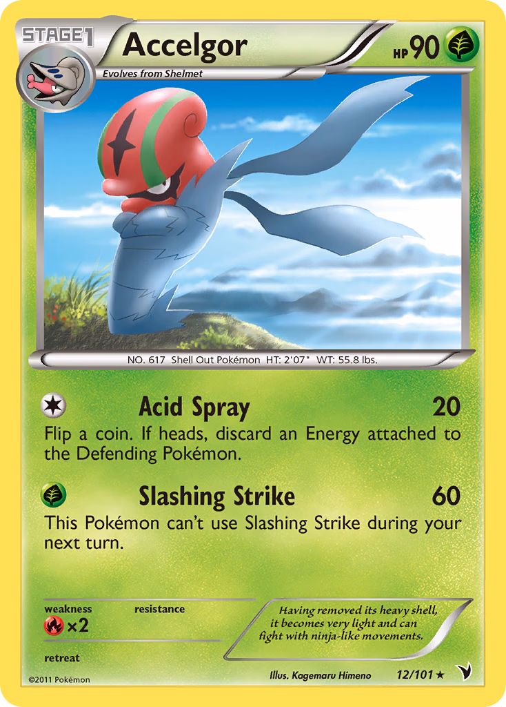Accelgor Pokemon card (12/101, Noble Victories)
