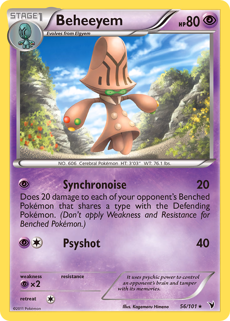 Beheeyem Pokemon card (56/101, Noble Victories)