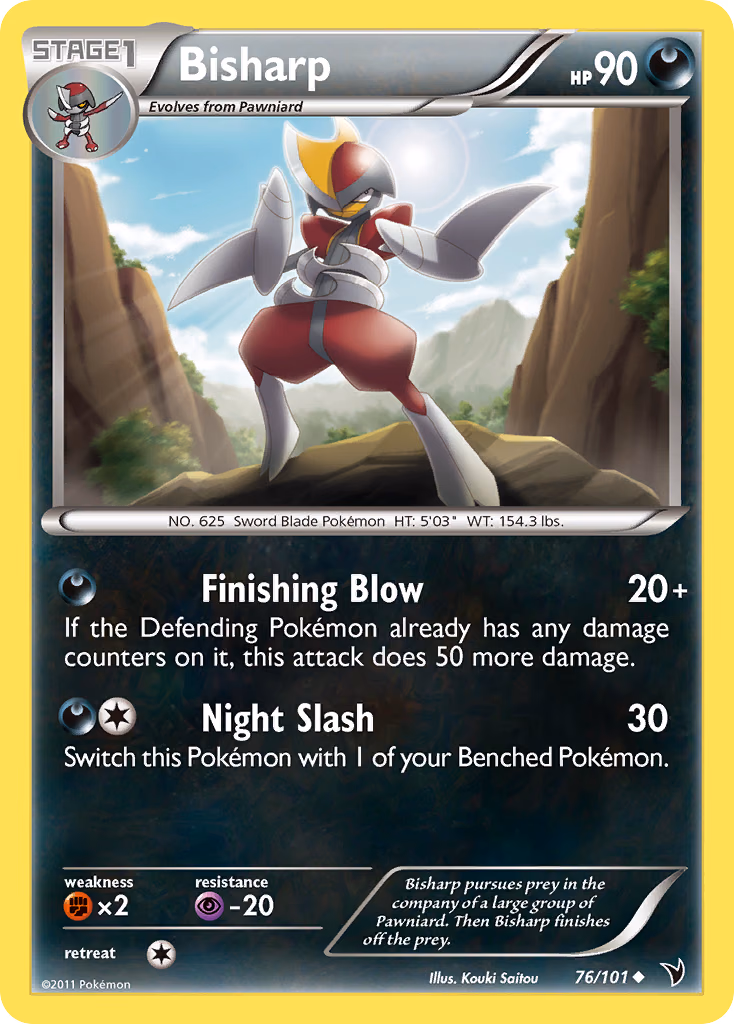 Bisharp Pokemon card (76/101, Noble Victories)