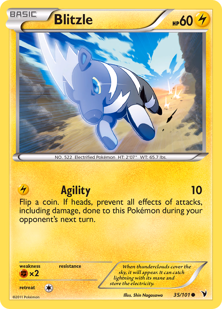 Blitzle Pokemon card (35/101, Noble Victories)