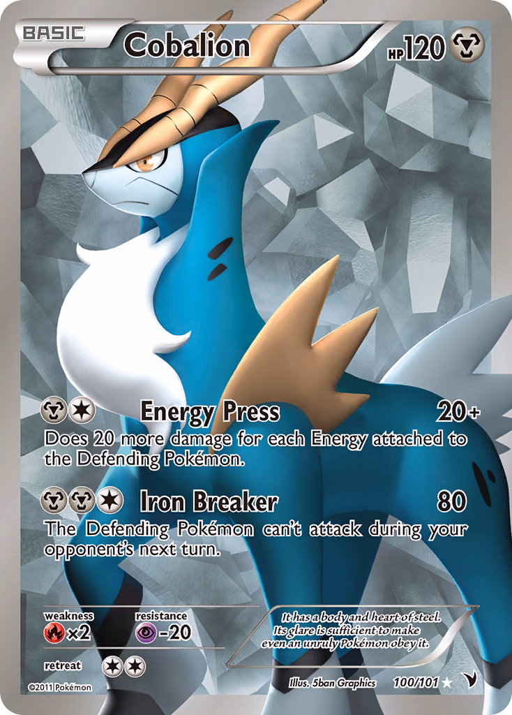 Cobalion Pokemon card (100/101, Noble Victories)