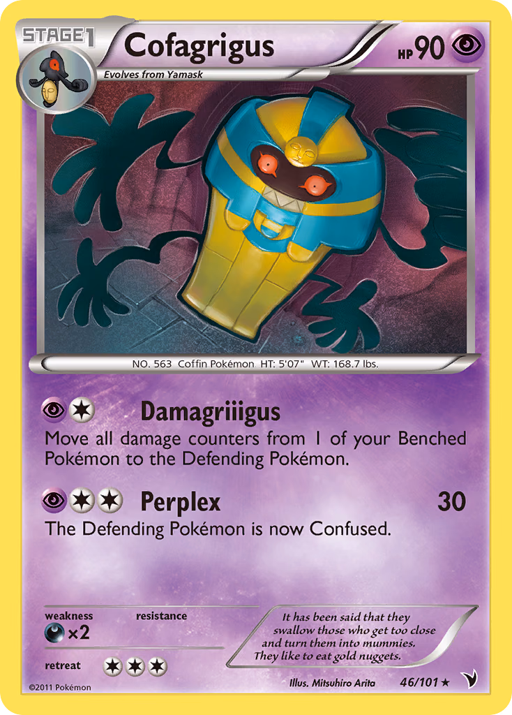 Cofagrigus Pokemon card (46/101, Noble Victories)