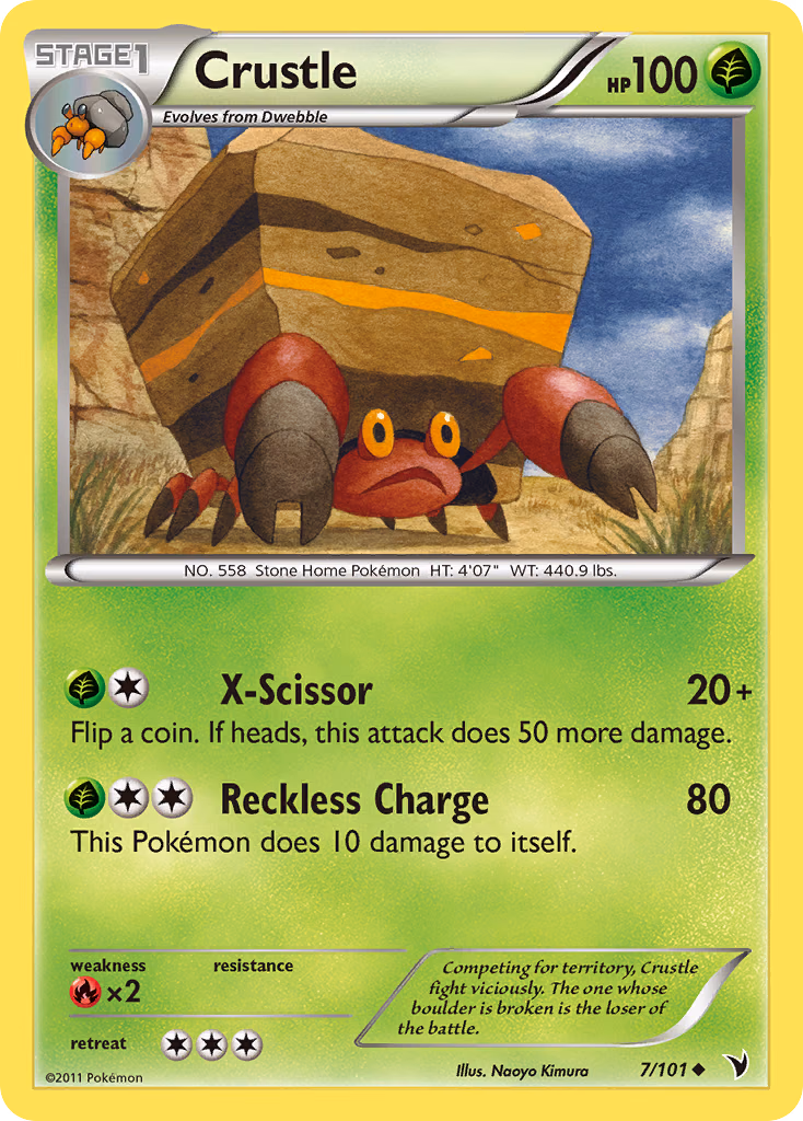 Crustle Pokemon card (7/101, Noble Victories)