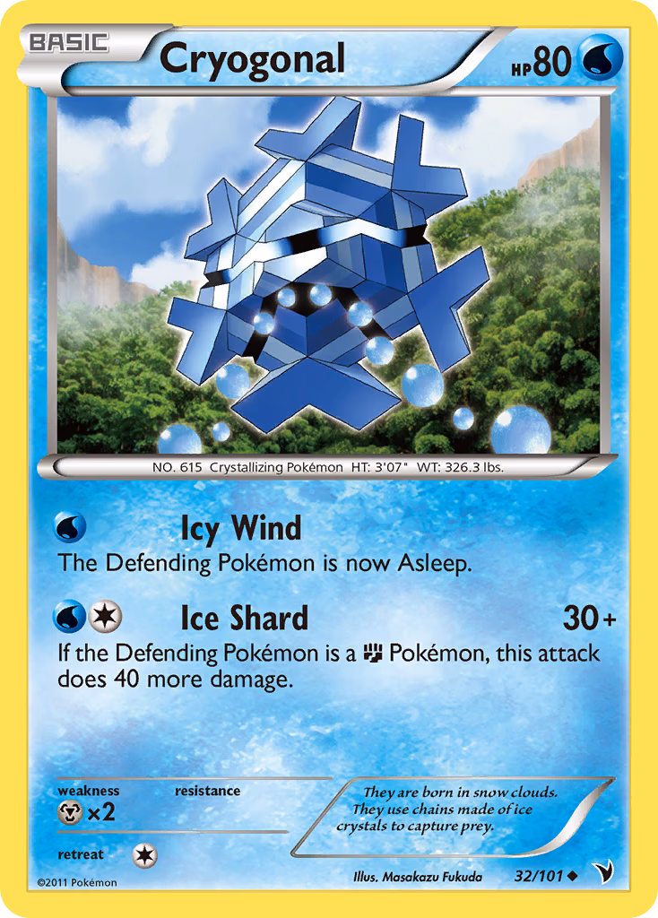 Cryogonal Pokemon card (32/101, Noble Victories)
