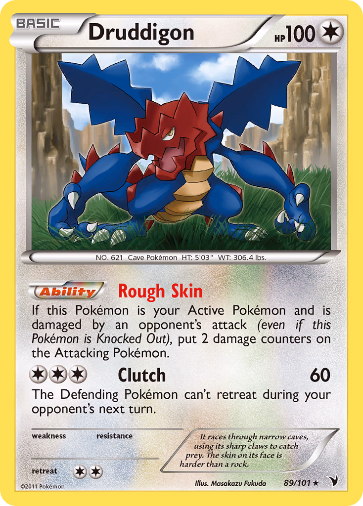 Druddigon Pokemon card (89/101, Noble Victories)