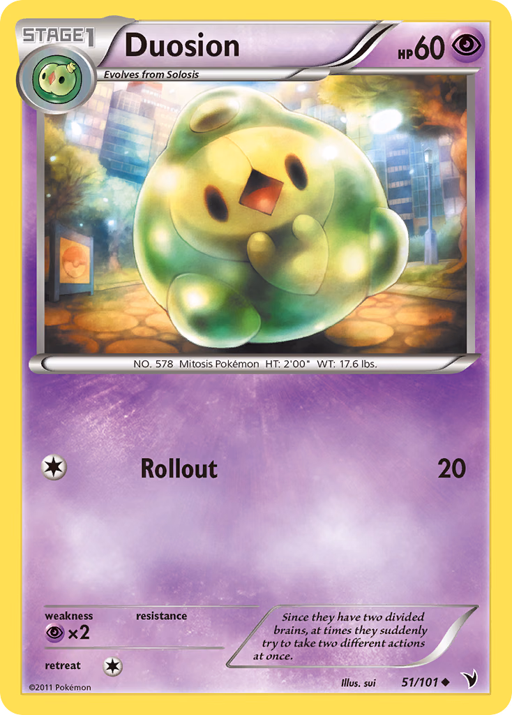 Duosion Pokemon card (51/101, Noble Victories)