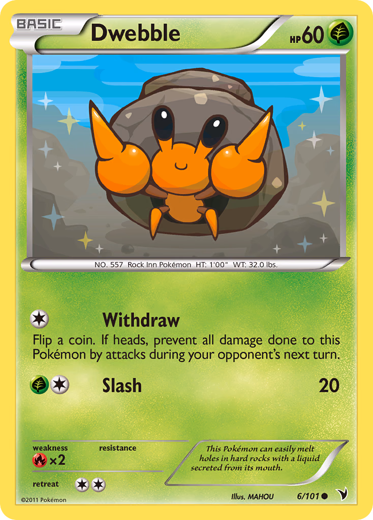 Dwebble Pokemon card (6/101, Noble Victories)