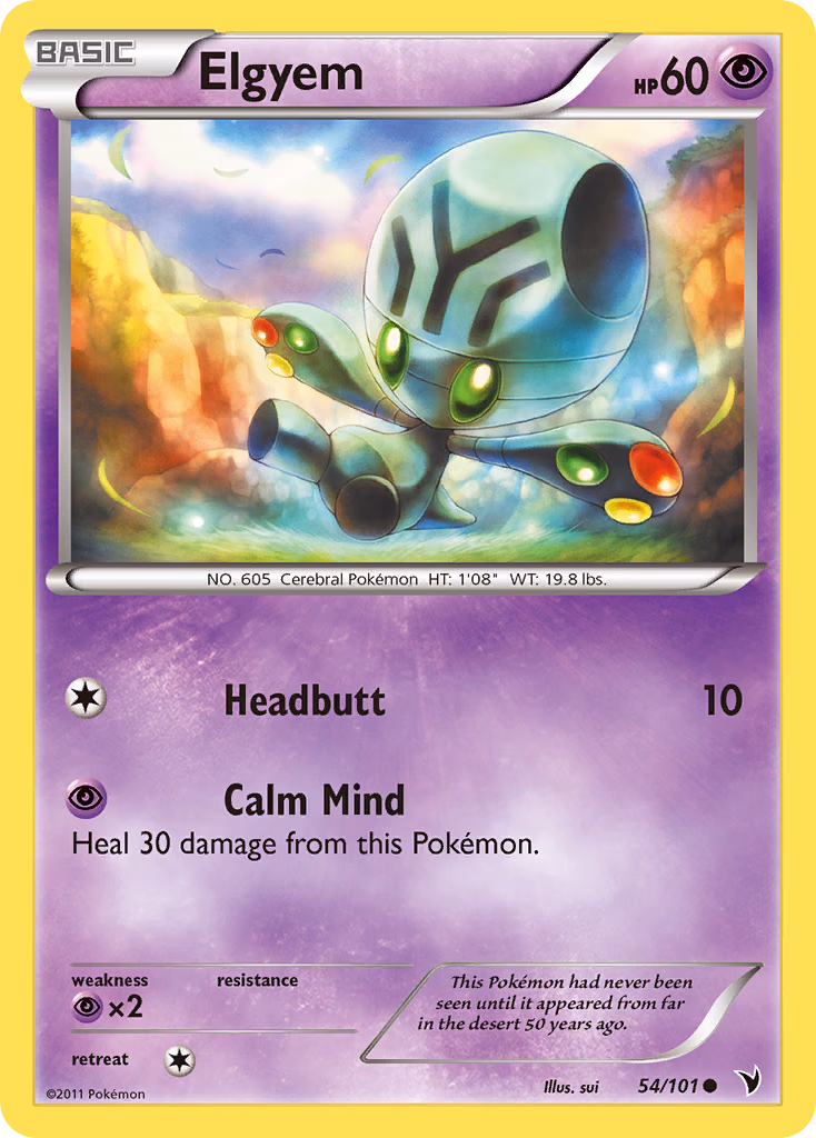 Elgyem Pokemon card (54/101, Noble Victories)