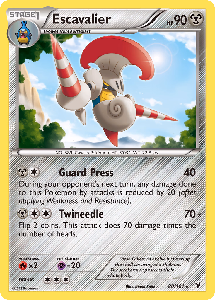 Escavalier Pokemon card (80/101, Noble Victories)