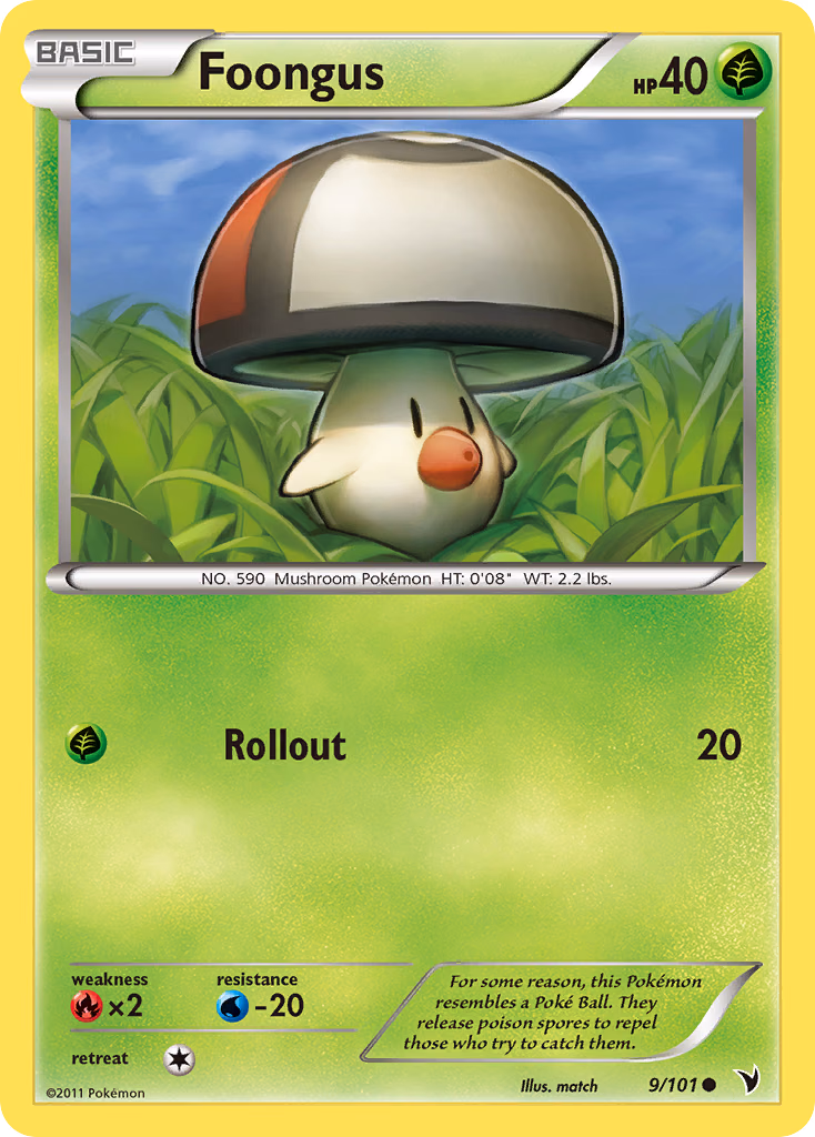 Foongus Pokemon card (9/101, Noble Victories)