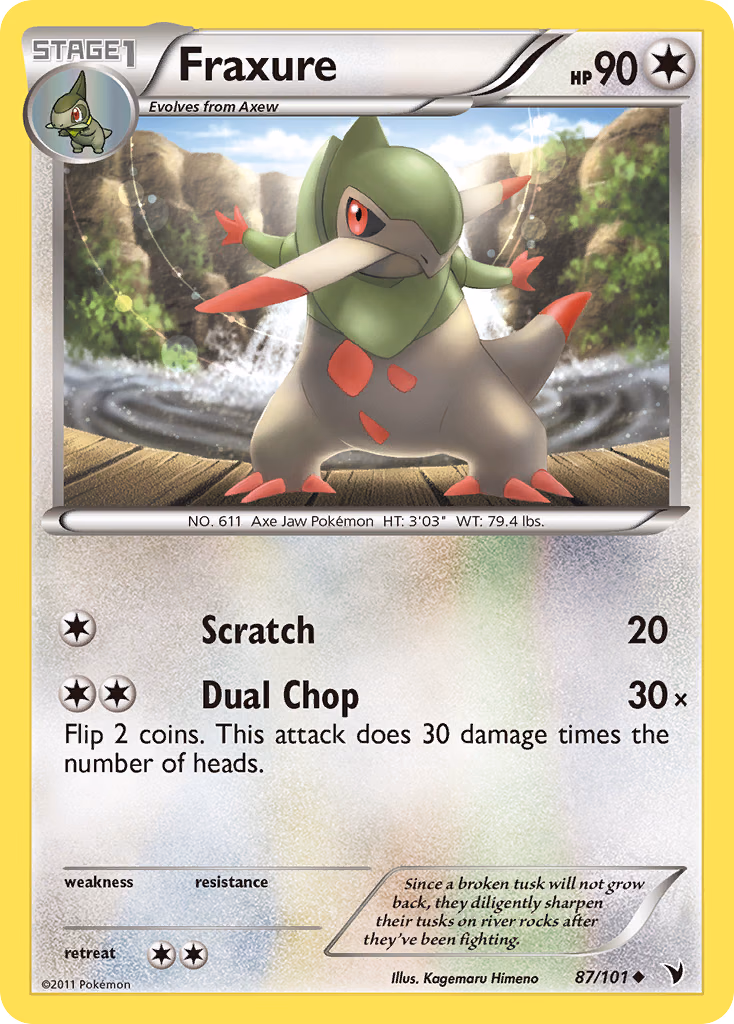 Fraxure Pokemon card (87/101, Noble Victories)