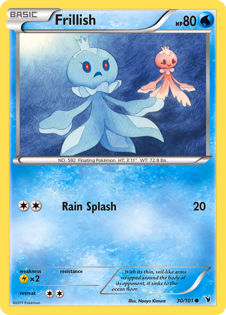 Frillish Pokemon card (30/101, Noble Victories)