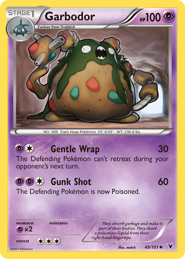 Garbodor Pokemon card (49/101, Noble Victories)
