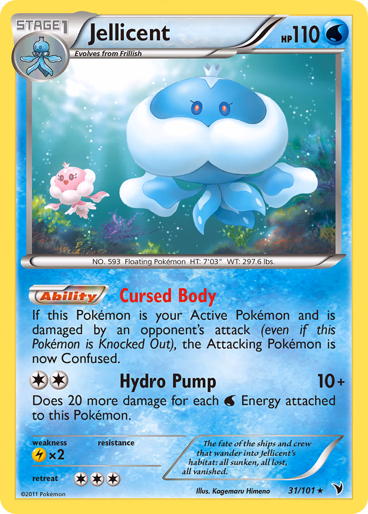 Jellicent Pokemon card (31/101, Noble Victories)