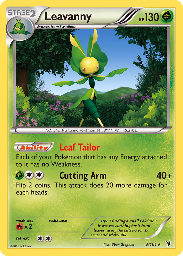 Leavanny Pokemon card (3/101, Noble Victories)
