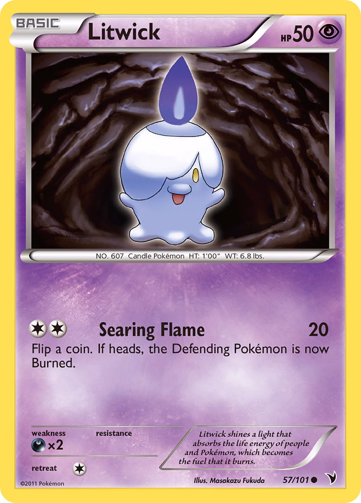 Litwick Pokemon card (57/101, Noble Victories)