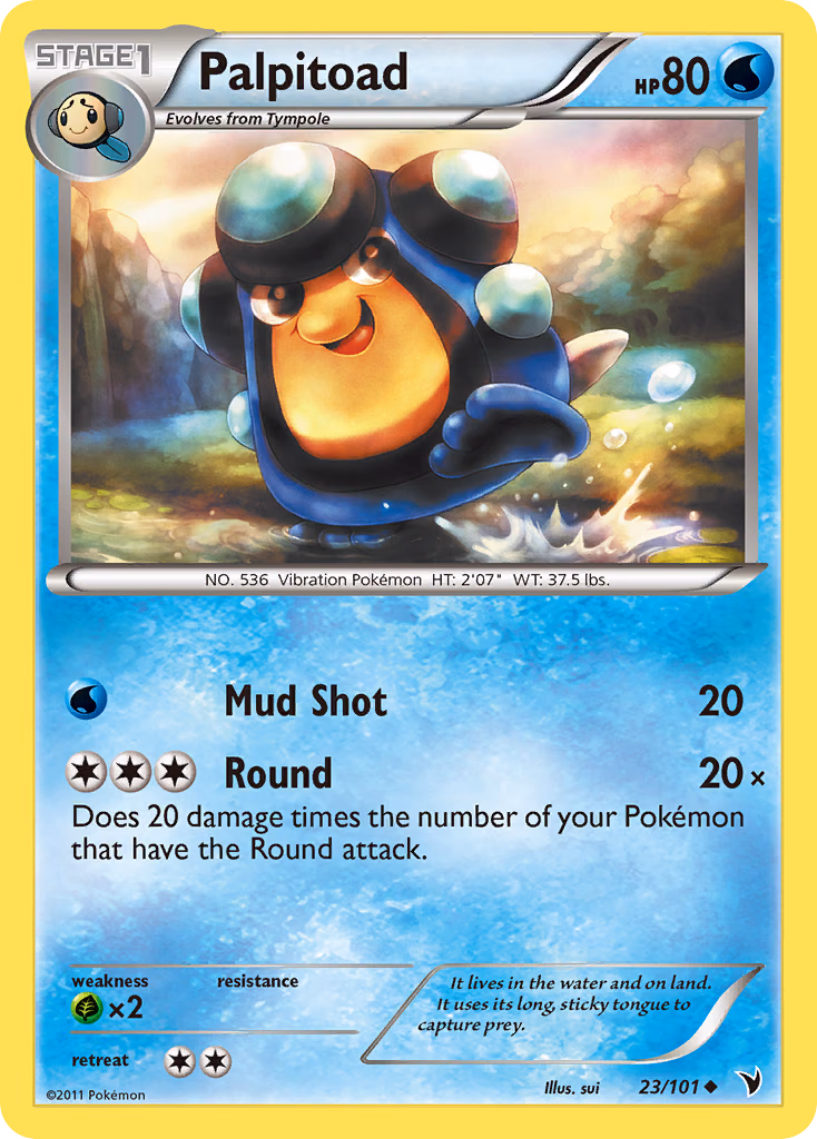 Palpitoad Pokemon card (23/101, Noble Victories)