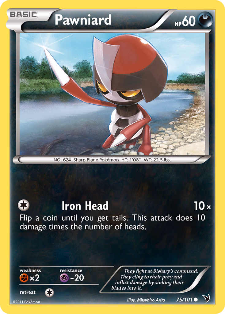 Pawniard Pokemon card (75/101, Noble Victories)