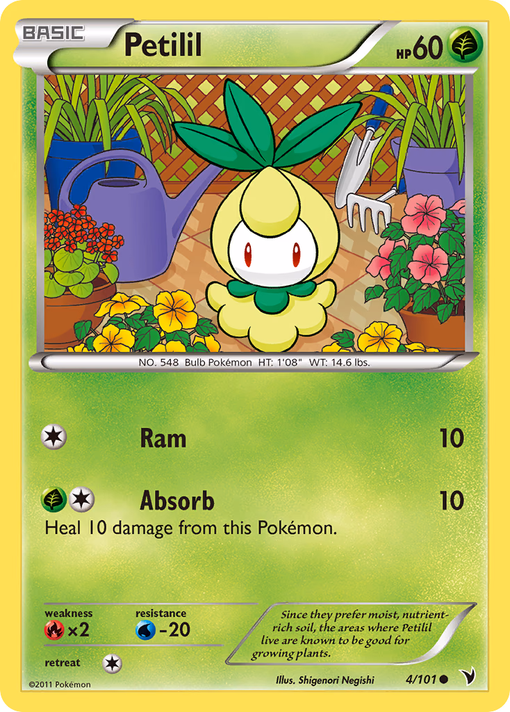 Petilil Pokemon card (4/101, Noble Victories)