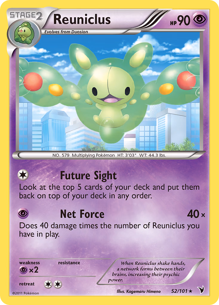 Reuniclus Pokemon card (52/101, Noble Victories)