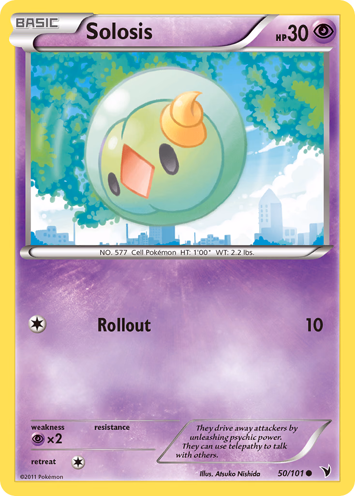 Solosis Pokemon card (50/101, Noble Victories)