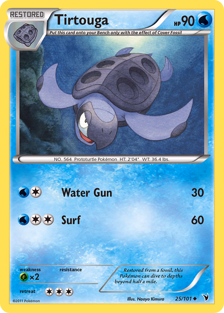 Tirtouga Pokemon card (25/101, Noble Victories)
