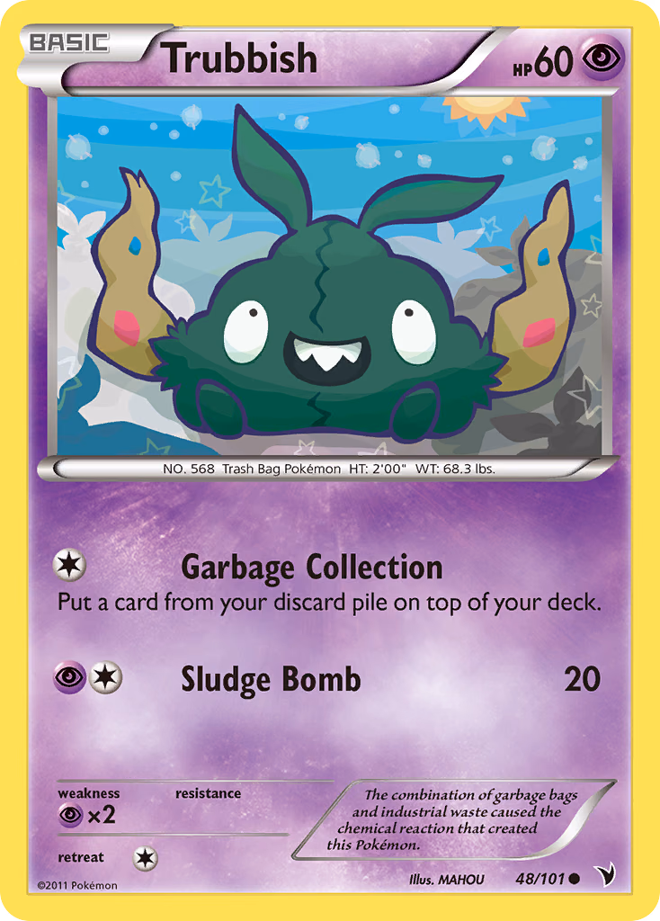 Trubbish Pokemon card (48/101, Noble Victories)