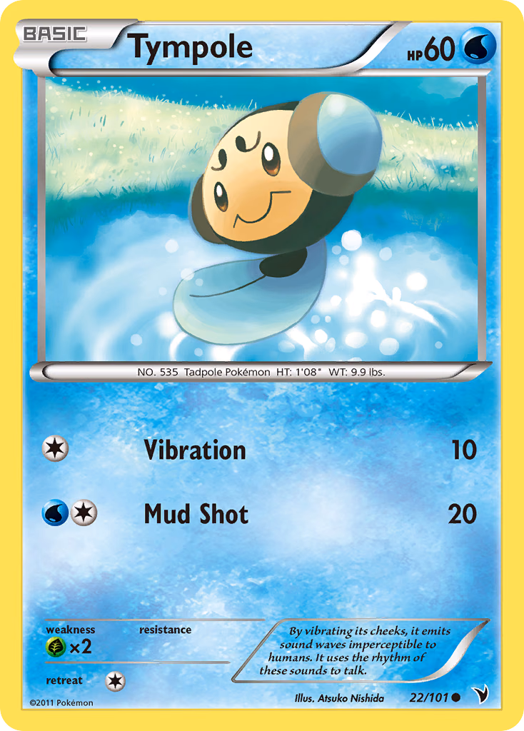 Tympole Pokemon card (22/101, Noble Victories)