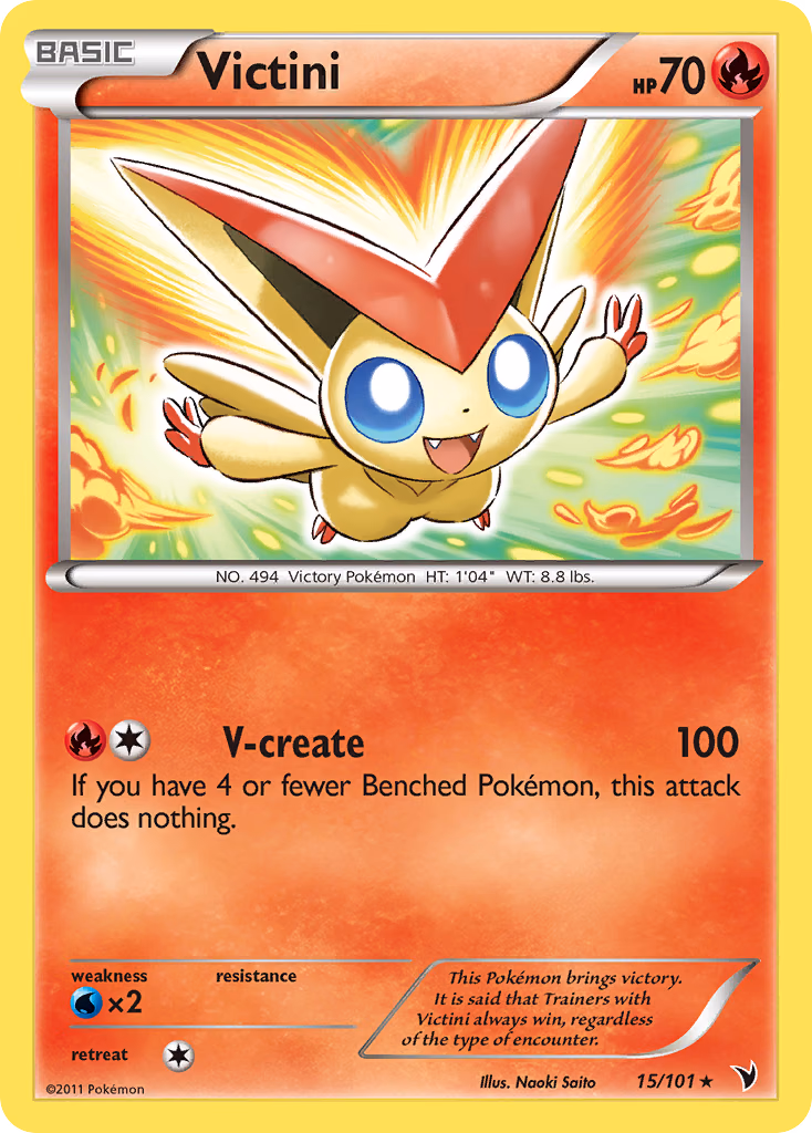 Victini Pokemon card (15/101, Noble Victories)