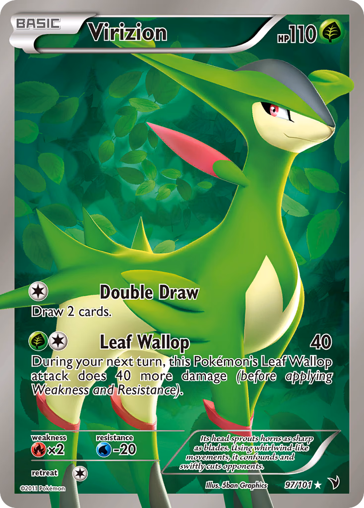 Virizion Pokemon card (97/101, Noble Victories)