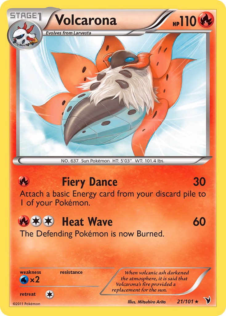 Volcarona Pokemon card (21/101, Noble Victories)