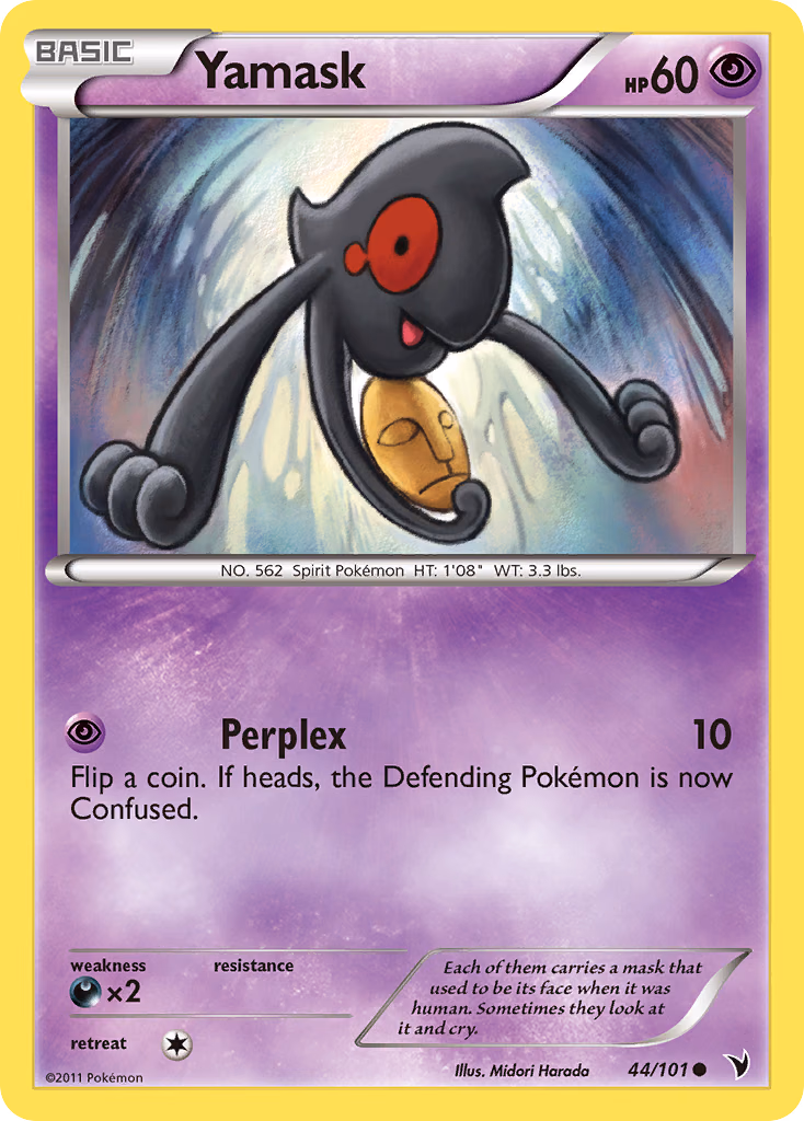 Yamask Pokemon card (44/101, Noble Victories)