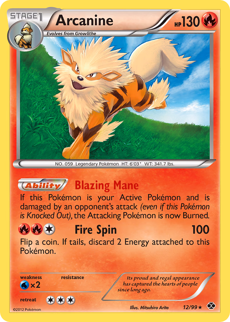 Arcanine Pokemon card (12/99, Next Destinies)