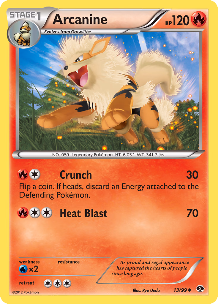 Arcanine Pokemon card (13/99, Next Destinies)