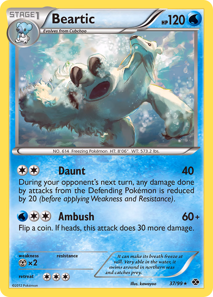 Beartic Pokemon card (37/99, Next Destinies)