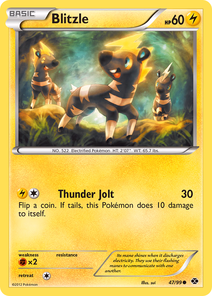 Blitzle Pokemon card (47/99, Next Destinies)