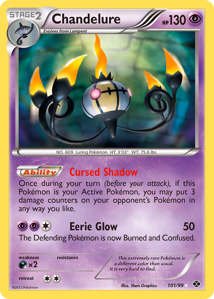 Chandelure Pokemon card (101/99, Next Destinies)