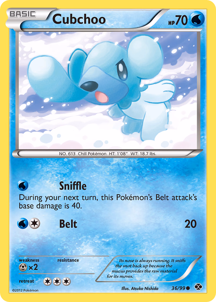 Cubchoo Pokemon card (36/99, Next Destinies)
