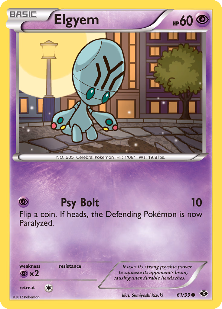 Elgyem Pokemon card (61/99, Next Destinies)