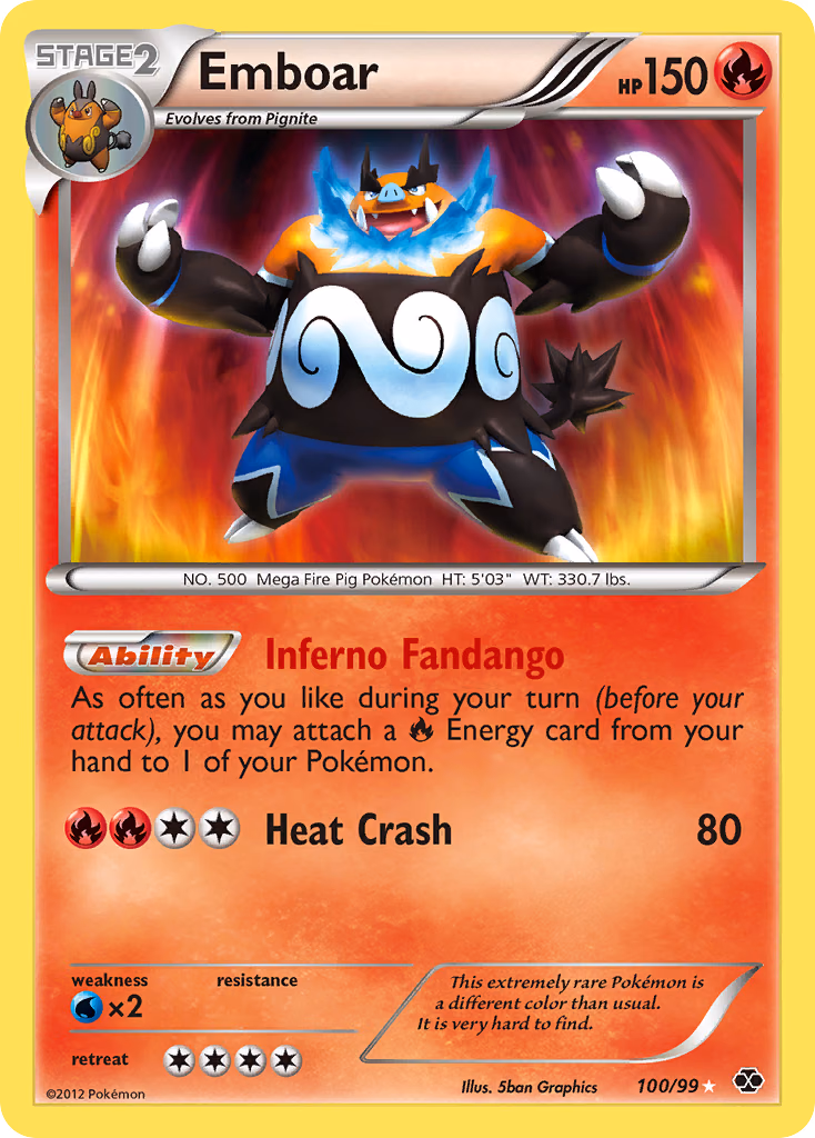 Emboar Pokemon card (100/99, Next Destinies)