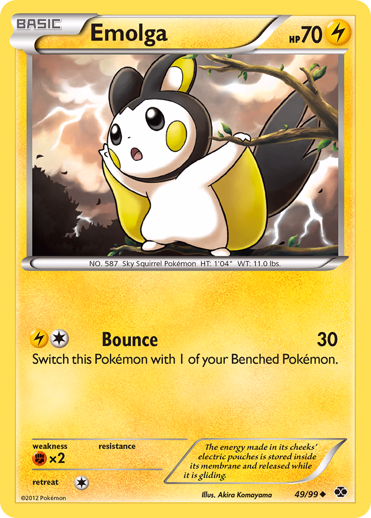Emolga Pokemon card (49/99, Next Destinies)