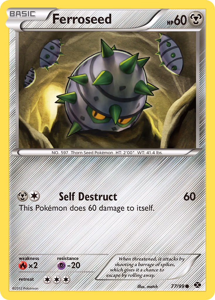 Ferroseed Pokemon card (77/99, Next Destinies)