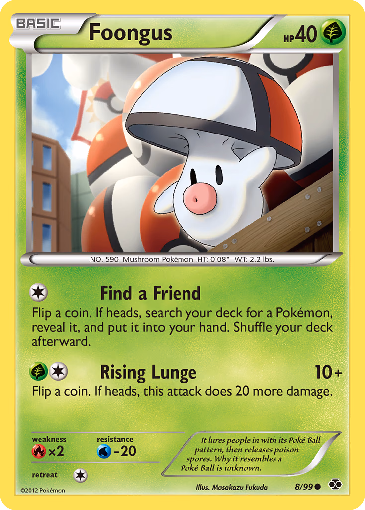 Foongus Pokemon card (8/99, Next Destinies)