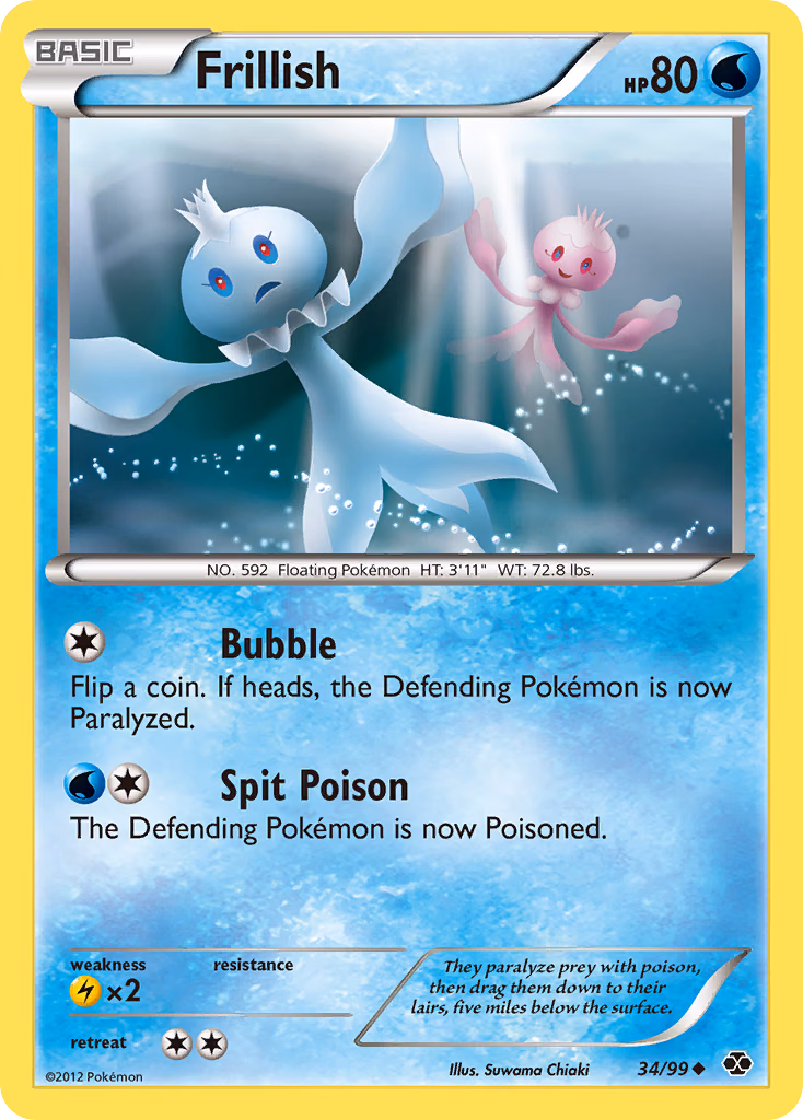 Frillish Pokemon card (34/99, Next Destinies)