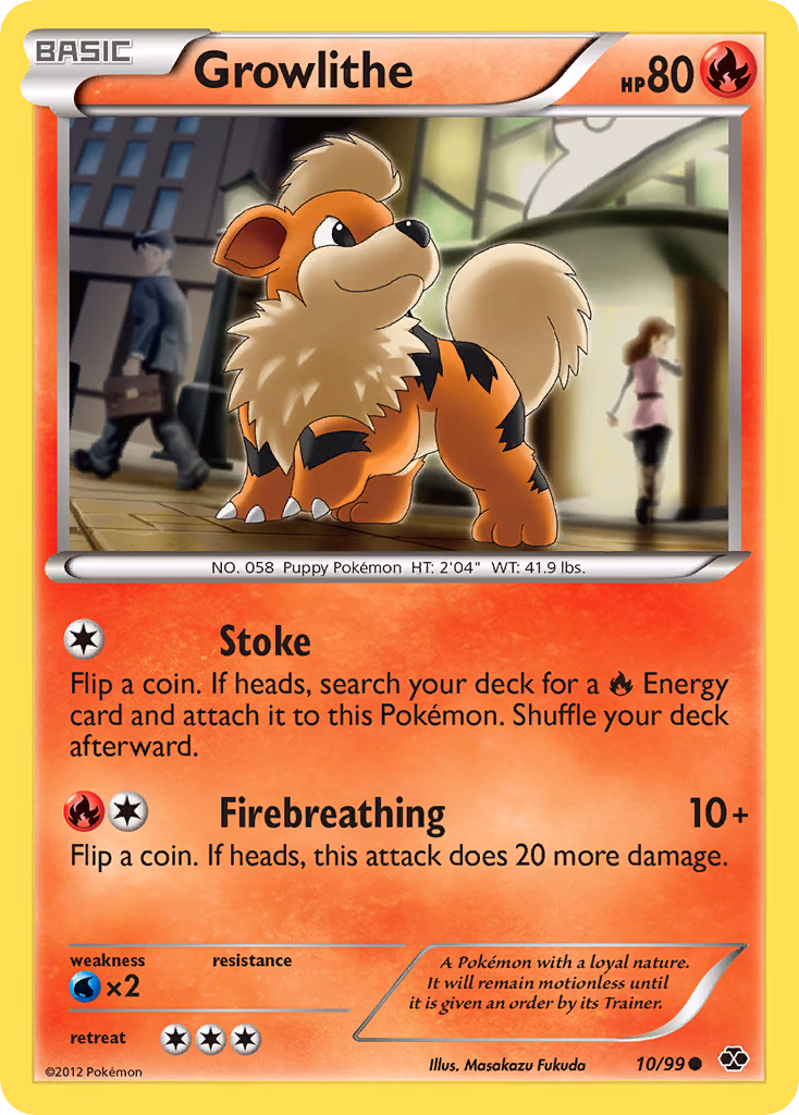 Growlithe Pokemon card (10/99, Next Destinies)