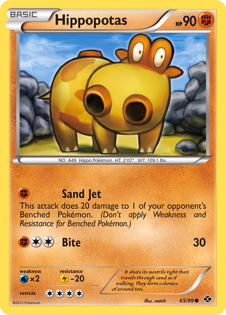 Hippopotas Pokemon card (65/99, Next Destinies)