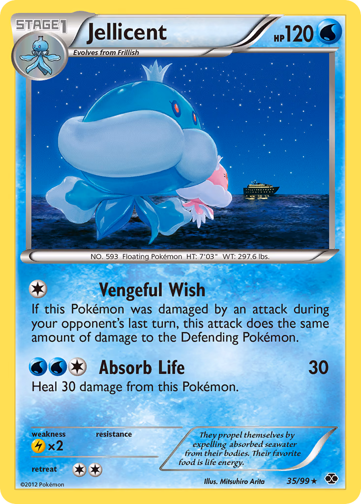 Jellicent Pokemon card (35/99, Next Destinies)