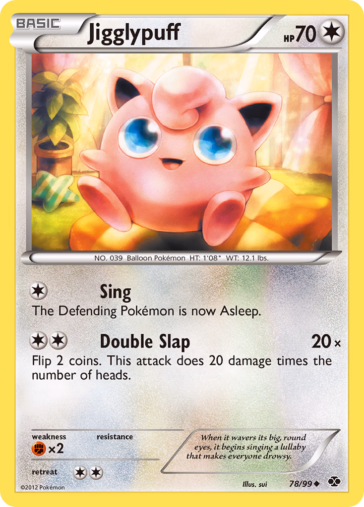 Jigglypuff Pokemon card (78/99, Next Destinies)