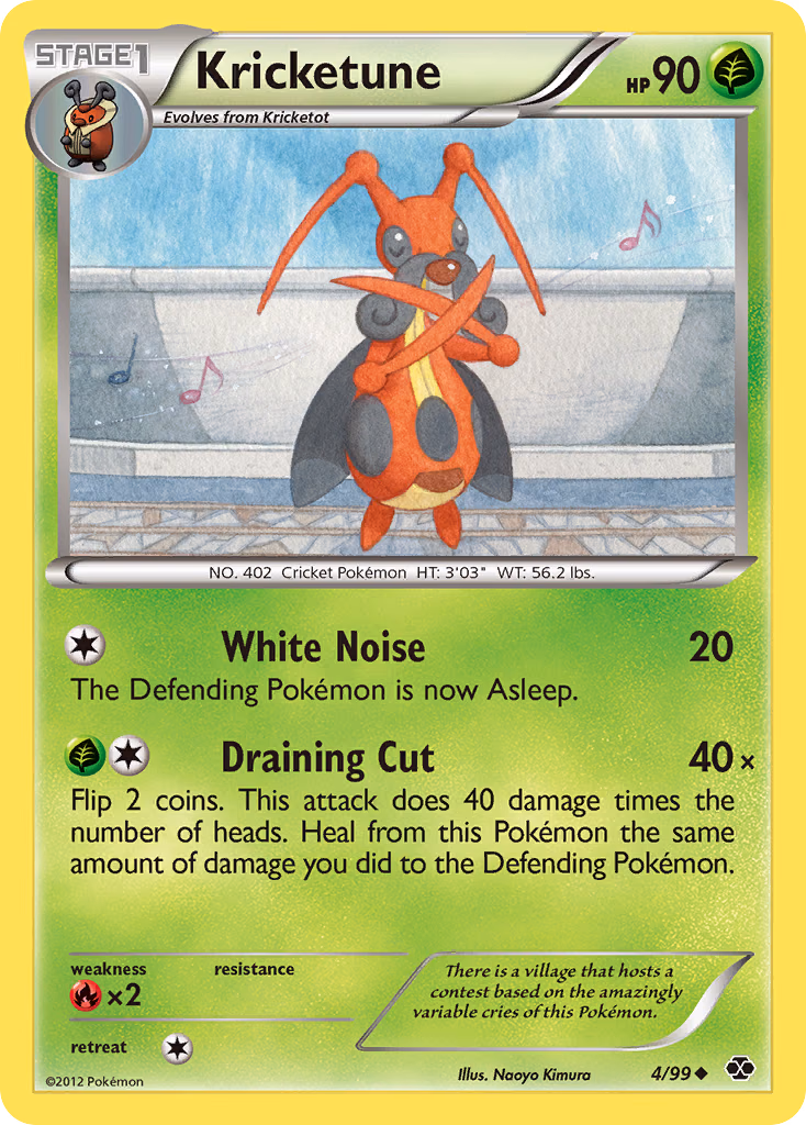 Kricketune Pokemon card (4/99, Next Destinies)