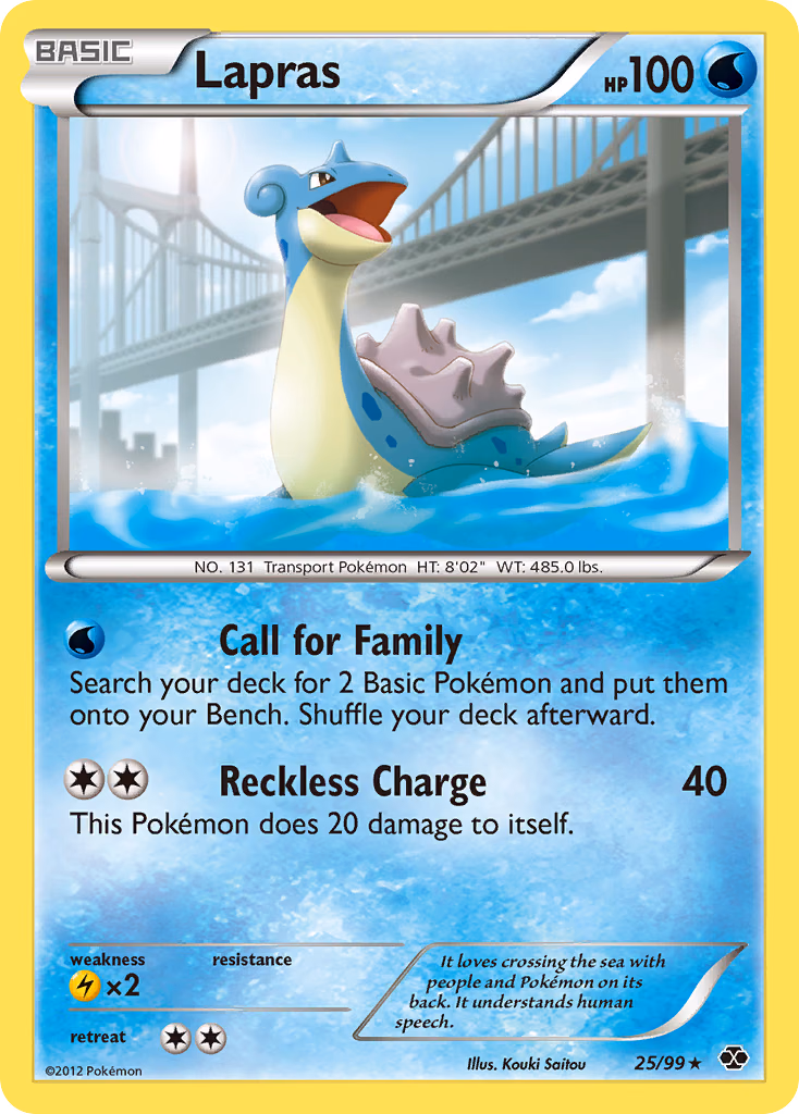 Lapras Pokemon card (25/99, Next Destinies)